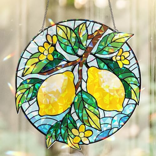 Tropical Lemon Broken Glass Hologram Ornament