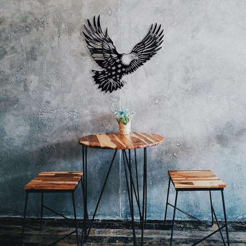 Patriotic Bald Eagle Flag Metal Wall Art Decor
