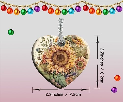 XUTAI Heart Shape Ceramic Christmas Tree Ornament