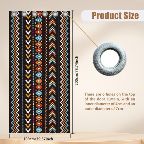 CHGCRAFT Bohemian Geometric Door Curtain 39x79inch