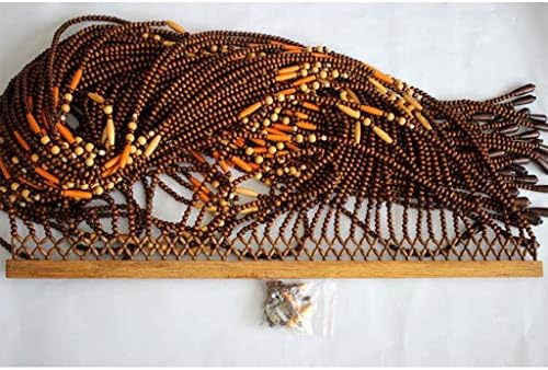 Wood Beaded Curtain for Doorways 80x190cm 31Strands