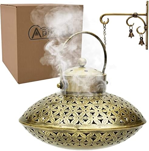 AppyHut Hanging Incense Burner with Brass Bells