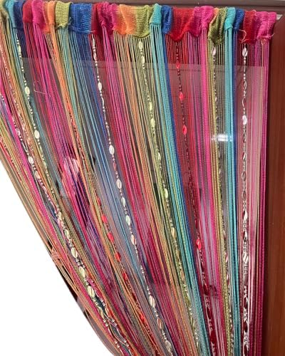 ZideTang Button Beaded Door Curtain with Fringe