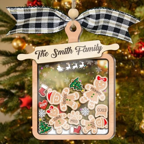 Gingerbread Family Christmas Ornaments 2024 Personalized