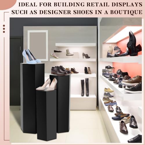 Yaocom 3 Pcs Matte Black Pedestal Stands for Display