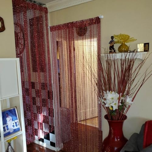 Silver Thread Screen Curtain for Doorways 39x79