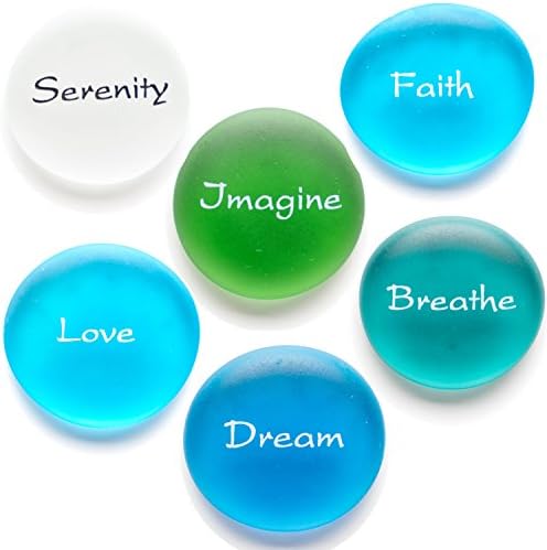 Lifeforce Glass Mermaids Message Sea Glass Stones Set