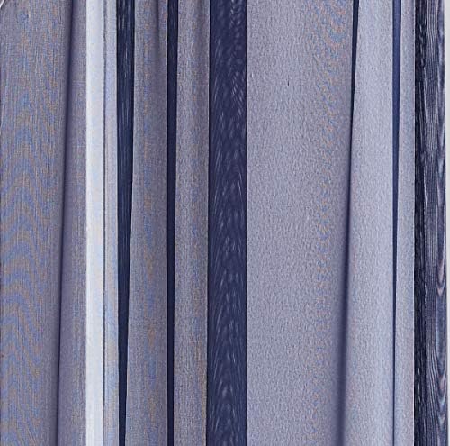 LinenZone Blue Navy Rod Pocket Sheer Curtains - Pair of 2