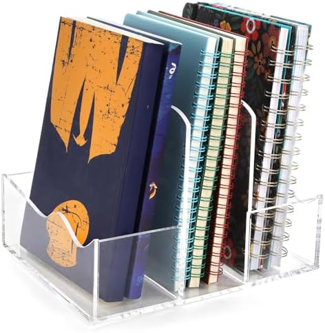 Mezchi Acrylic Magazine Holder with 3 Vertical Compartments
