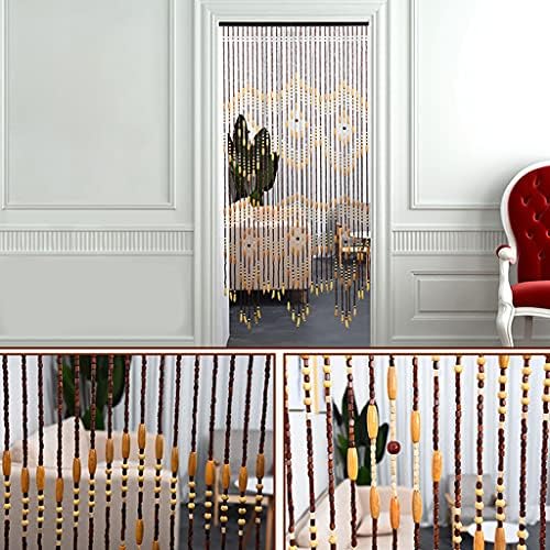 QPZK 31 Strand Wood Beaded Door Curtain 90x175cm