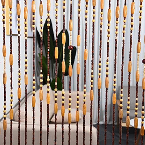 QPZK 31 Strand Wood Beaded Door Curtain 90x175cm