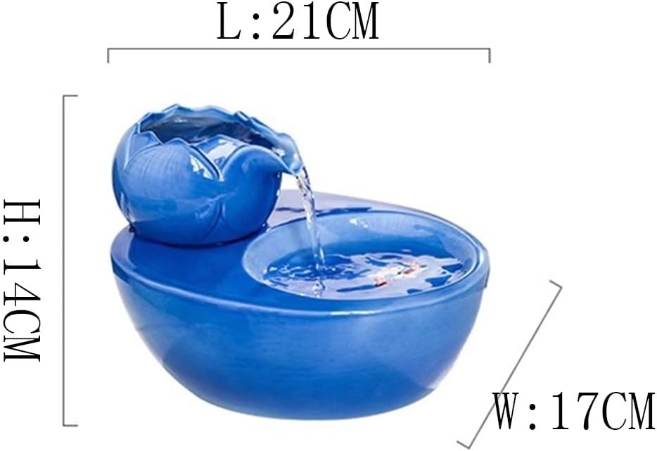 YUHUAWF Pink Tabletop Ceramic Fountain Humidifier Water Feature Ornament