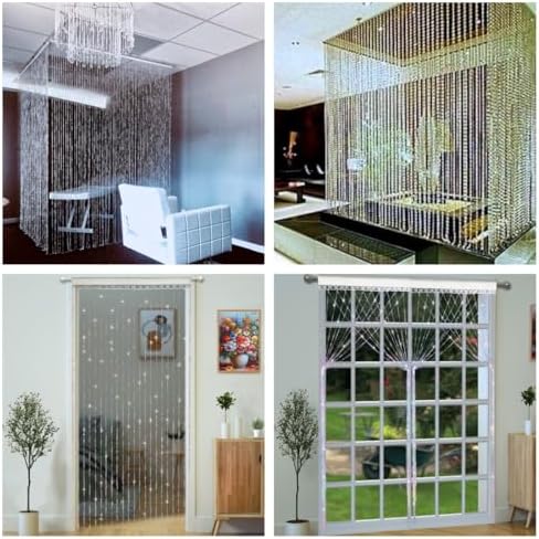 YaoYue Crystal Beaded Curtain for Doorway Room Divider