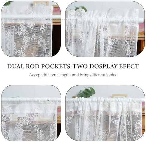 Lace French Door Curtain with Tieback 2 Panels