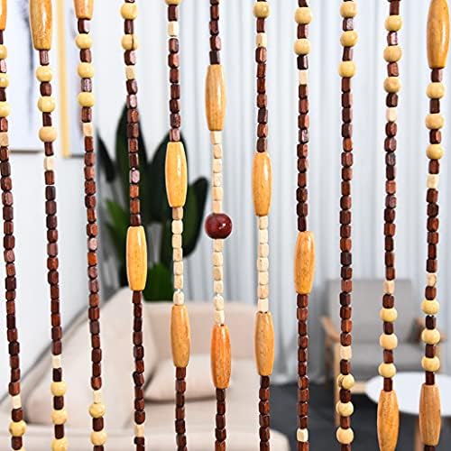 QPZK 31 Strand Wood Beaded Door Curtain 90x175cm