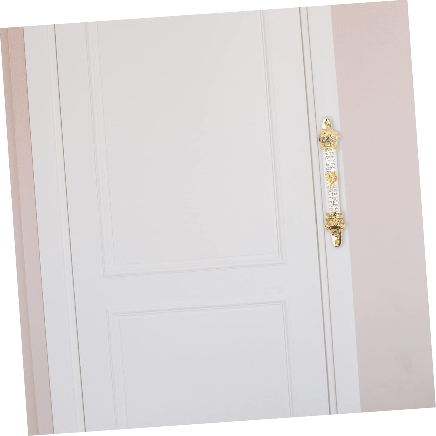 Metal Mezuzah Door Ornament with Crown Design