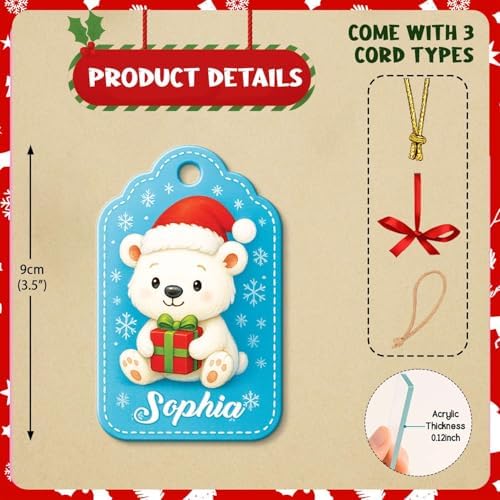 Personalized Acrylic Tree Ornament with Custom Name