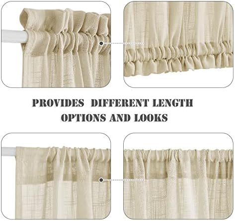 Pony Dance Front Door Curtain - 30x72 Soft Beige Faux Linen Panel