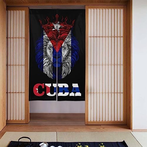 Cuban Flags Door Curtain 34x56 Inches Privacy Panel