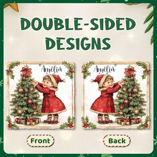 Personalized Name Christmas Tree Hanging Ornament for Girls