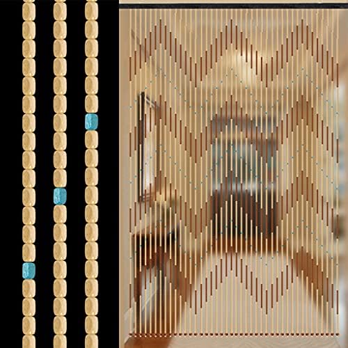 Wood Beaded Curtain for Doorways and Room Dividers