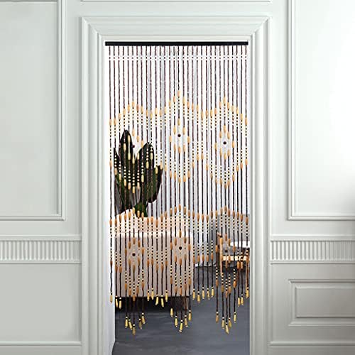 QPZK 31 Strand Wood Beaded Door Curtain 90x175cm