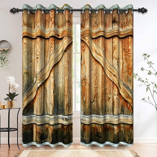 Renaiss Barn Door Curtains Set of 2 Panels Blackout