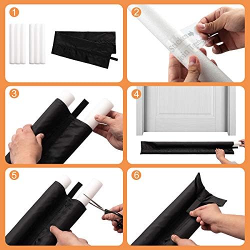 Febos Door Noise Blocker 36 Inches Grey Draft Stopper
