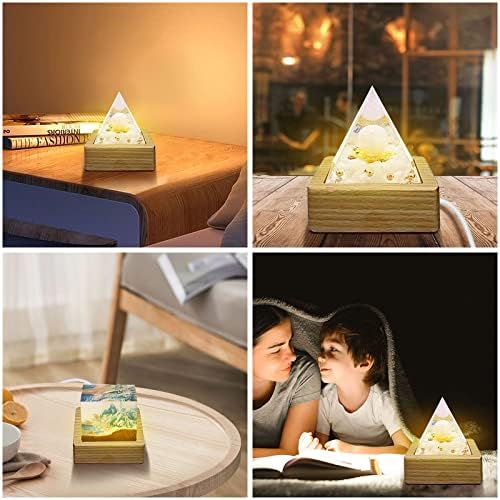 CDIYTOOL LED Solid Wood Pedestal Stand 4Pcs