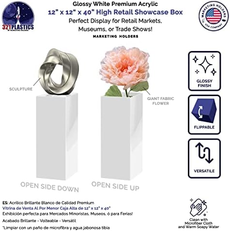 2 Pack White Acrylic Pedestal Flower Display Tower
