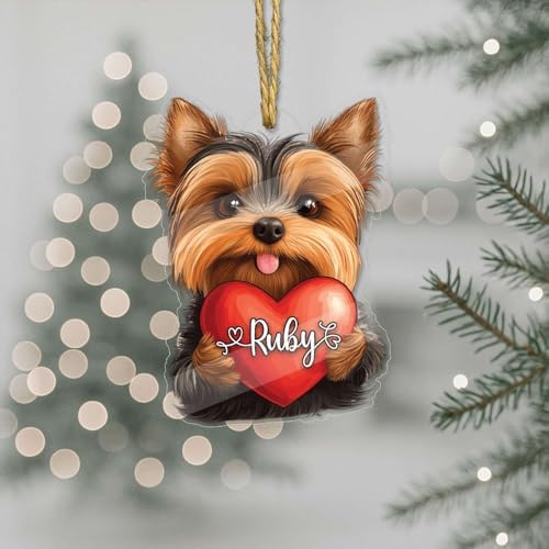 Custom Name Yorkshire Terrier Christmas Ornament