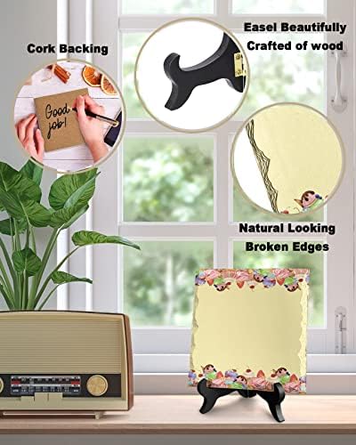 Retro Burlap Ice Cream Ceramic Ornament 63x63