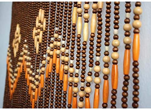 Wood Beaded Curtain for Doorways 80x190cm 31Strands