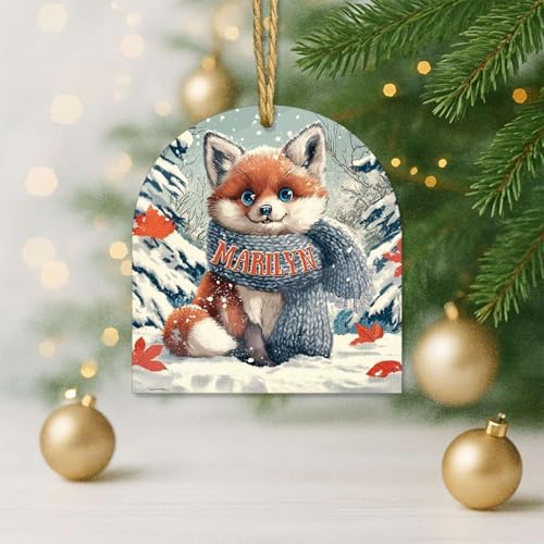 Personalized Name Animal Hanging Keepsake Custom Arch Acrylic Ornament for Christmas Tree