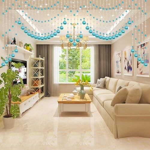 Blue Crystal Beaded Curtain with 85 Strings