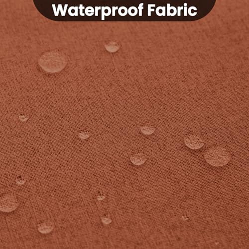 COSVIYA Blackout Burnt Orange Linen Curtains 2 Panels Set 72 Inch