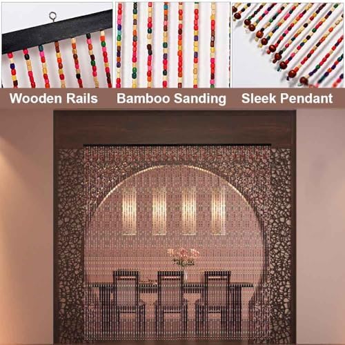 41 Strands Beaded Curtain with Bamboo Beads