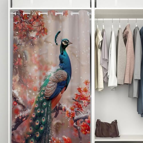 Beautiful Peacock Door Curtain 34x80 Inches 1 Panel