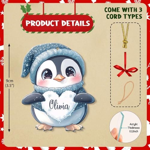Personalized Name Christmas Tree Hanging Keepsake for Siblings