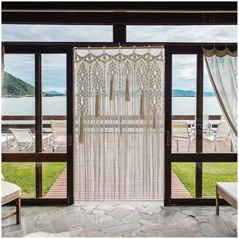 Elegant Cotton Rope Tassel Woven Door Curtain