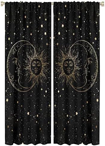 NC Sun Moon Stars Art Curtain 42x45in