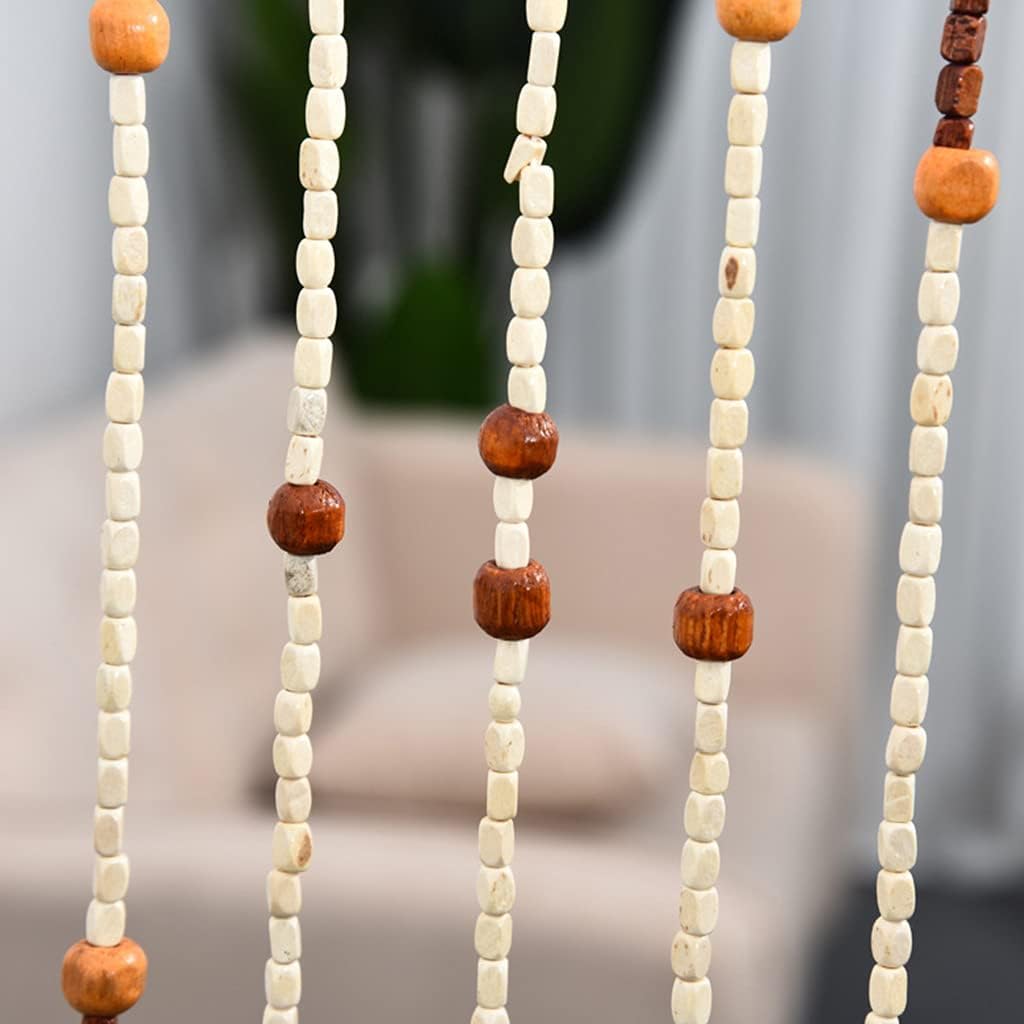 ZHOUXIAO Wood Bead Curtain 90x175cm 27 Strands