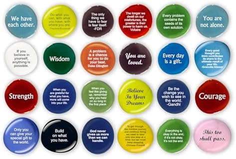 Encouragement Stones Set of 24 Motivational Glass Decor