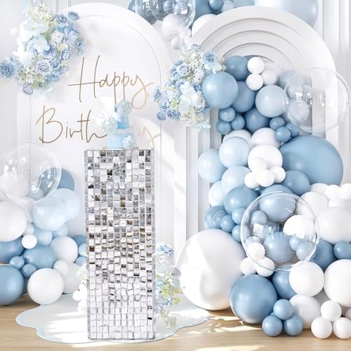Silver Shimmer Pedestal Stand for Party Decor
