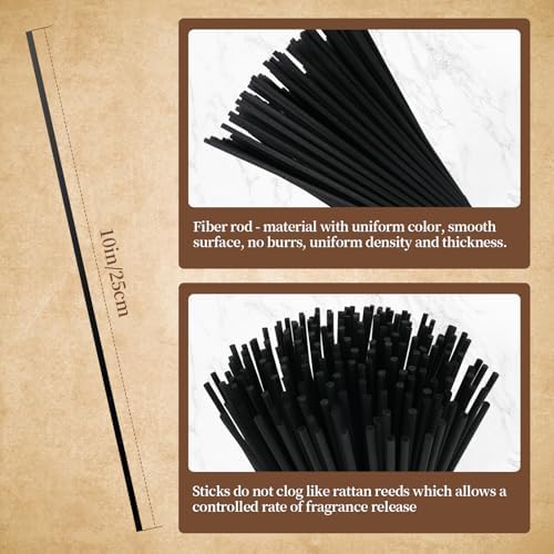 130pcs Reed Diffuser Sticks 10 Inch 3mm Black