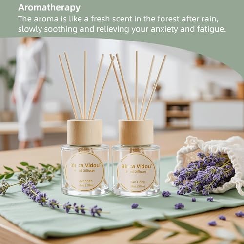 Binca Vidou Reed Diffuser Set Lavender Linen Natural Scent