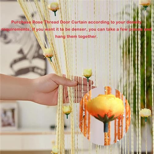 Elegant Rose String Door Curtain for Home Decor