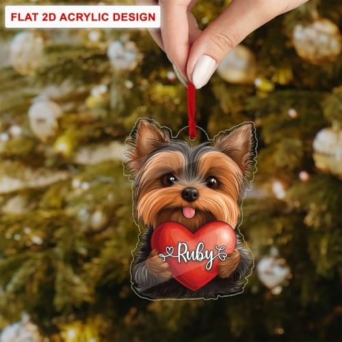 Custom Name Yorkshire Terrier Christmas Ornament