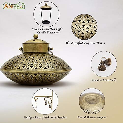 AppyHut Hanging Incense Burner with Brass Bells