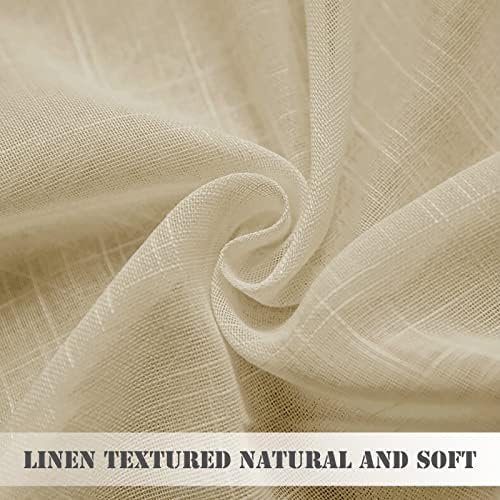 Pony Dance Front Door Curtain - 30x72 Soft Beige Faux Linen Panel